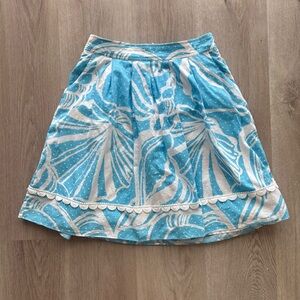 Lily Pulitzer blue and white polka dot mini skirt